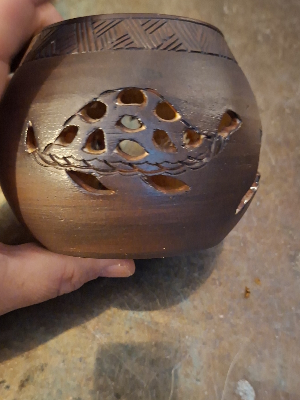 1979 Kanyengeh Pottery Candle Holder With Silhouettes